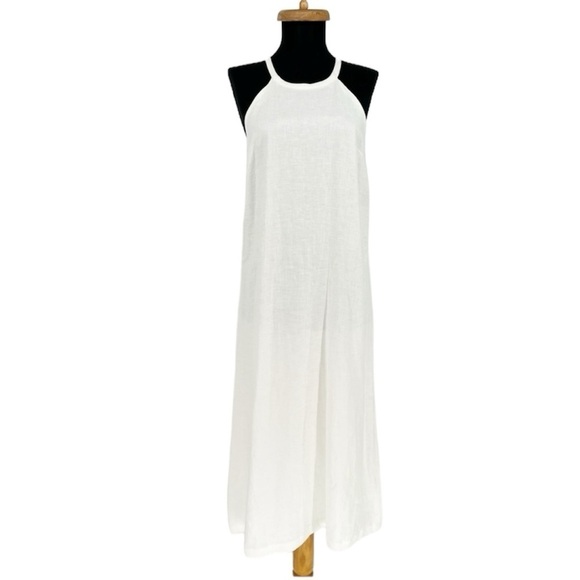 EMERSON FRY HIGH NECK MIDI DRESS White